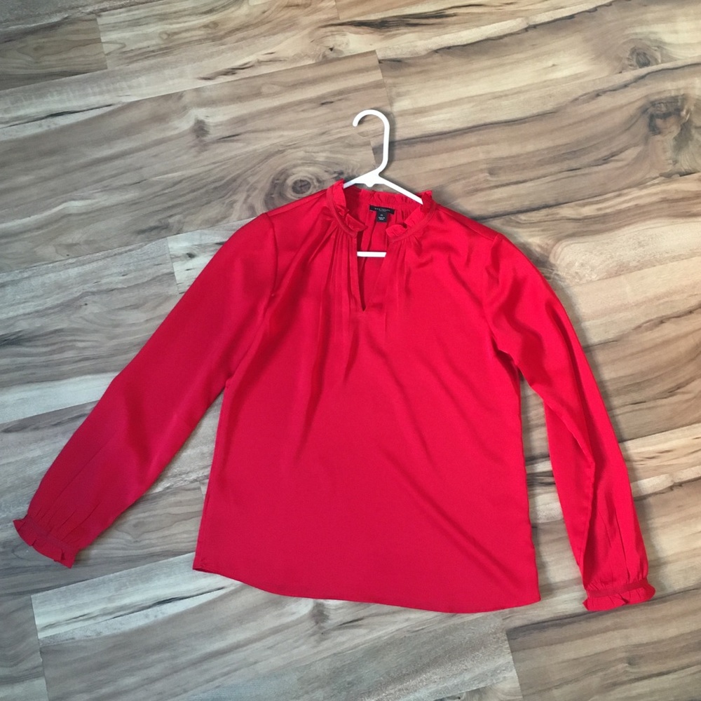 Red silky tunic top